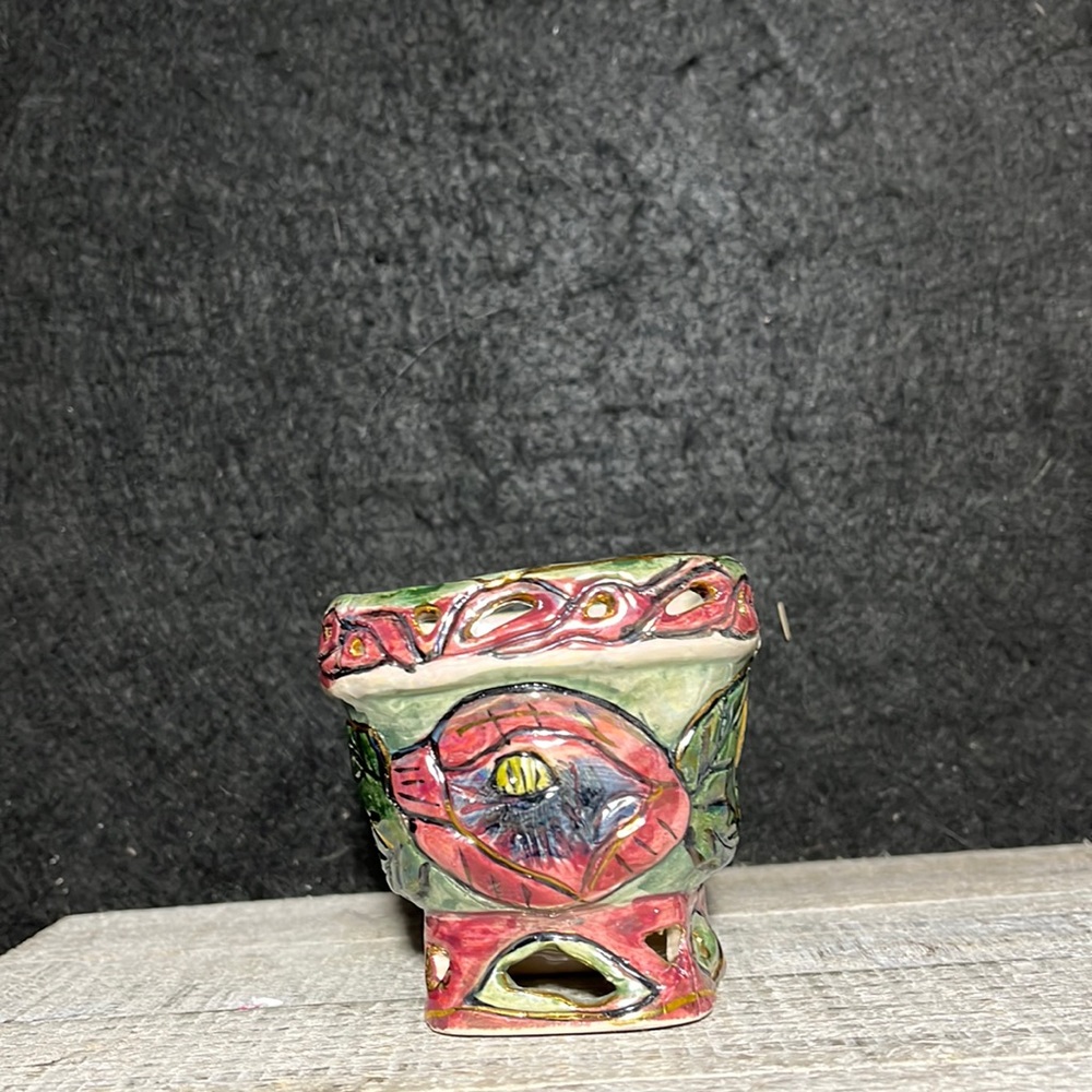 Heather Goldminc 2000 Votive Candle Holder, Rose 2.5 Inches tall